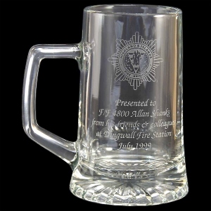 Engraved Stern Glass Tankards. Price Includes Engraving.