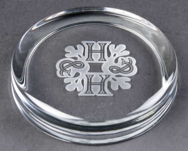 Engraved Round Glass Paperweights. Price Includes Engraving.