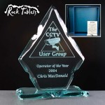 Diamond Rock Tablet Glass Awards Supplied In A Branded Box. Price Includes Engraving.