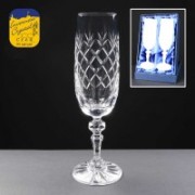 2x Earle Crystal Engraved Champagne Glasses With Panel For Engraving In Presentation Box