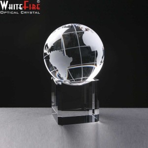 Whitefire Crystal Globe Awards Mounted On Base. Supplied In A Velvet Lined Presentation Case. Price Includes Engraving