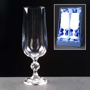 2x Claudia Engraved Champagne Glasses In Presentation Box