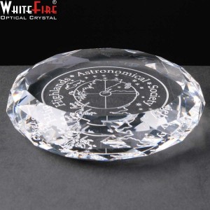 Whitefire Optical Crystal Round Paperweight Supplied In A Velvet Lined Presentation Box. Price Includes Engraving.