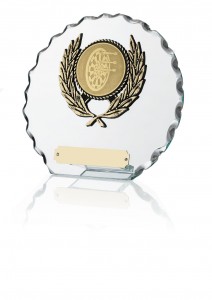 Circle Shaped Glass Plaques With Trim