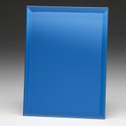 Rectangle Shaped Mirrored Blue Glass Awards Supplied In White Cardboard Box