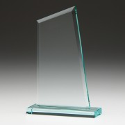 Angled Jade Glass Awards Supplied In White Cardboard Box 1