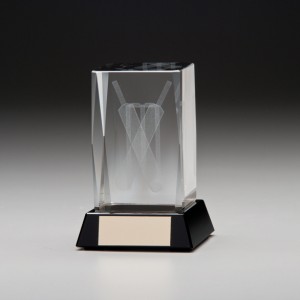 Cricket Trophies With Engraved 3D Crossed Cricket Bats and Wicket