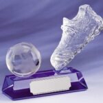 Boot and Ball Glass Football Trophies