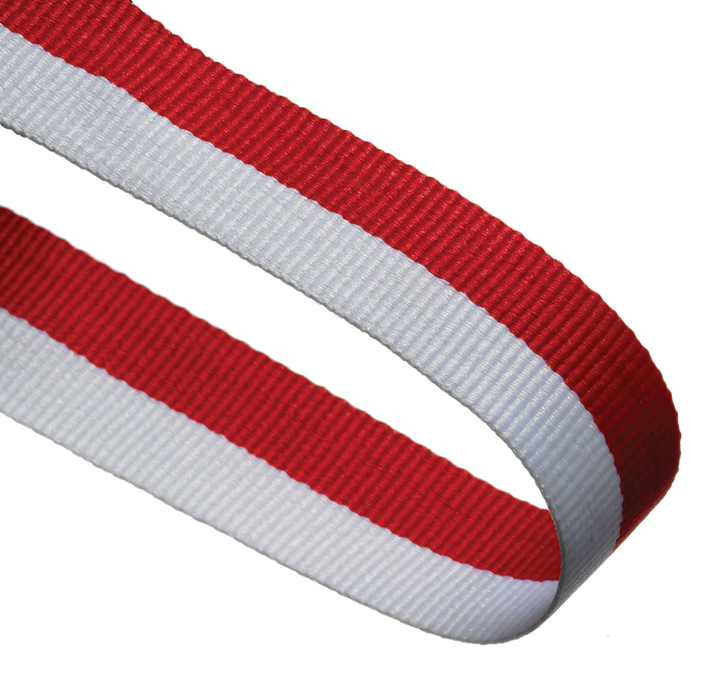 Red / White Woven Medal Ribbons With Clip