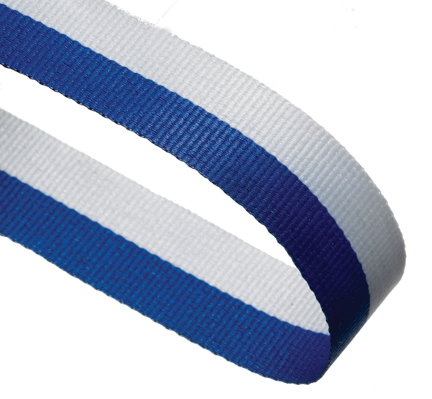 Blue / White Woven Medal Ribbons With Clip