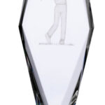 Crystal Golf Trophies With 3D Engraved Golfer