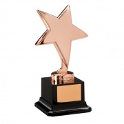 Bronze Coloured Metal Star Trophies On Black Plastic Base 1