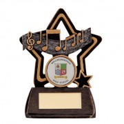 Resin Music Trophies In Antique Gold And Black Coloured Finish