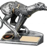 Resin Greyhound Racing Trophies In Antique Silver Finish 1