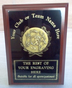 Dark Brown Wooden Plaques With Black Brass Plate And Centre (Portrait)