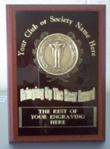 Golf Trophy - Bringing Up The Rear Wooden Plaque