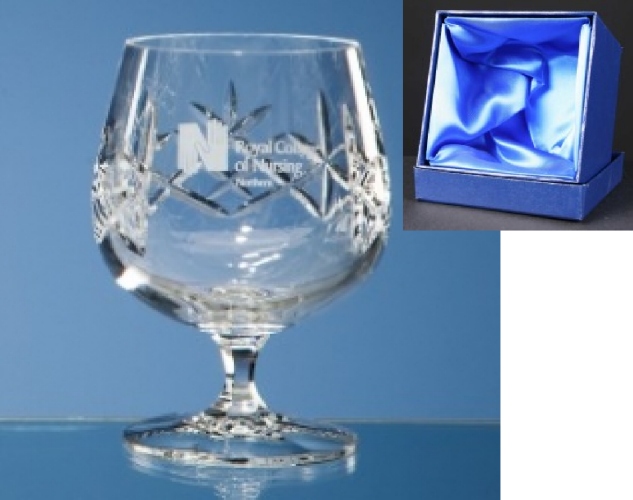 Earle Crystal Brandy Glasses x2 Supplied In Satin Lined Presentation Box