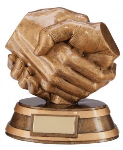 Resin Handshake Trophies