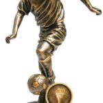 Resin Football Trophies in Antique Gold Coloured Finish
