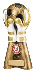 Resin Goalkeeper Trophies In Antique Gold Coloured Finish
