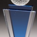 Glass Golf Trophies With 3D Glass Golf Ball 1