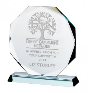 Octagon Shaped Jade Glass Awards Supplied In Presentation Box. Price Includes Engraving