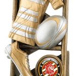 Resin Rugby Trophies In Antique Gold and Silver Coloured Finish 1